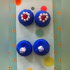 Blue Beaded Special Event Earrings